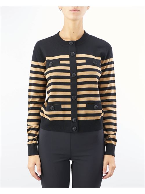 Striped wool cardigan Elisabetta Franchi ELISABETTA FRANCHI | Sweater | MK68S46E2CO5